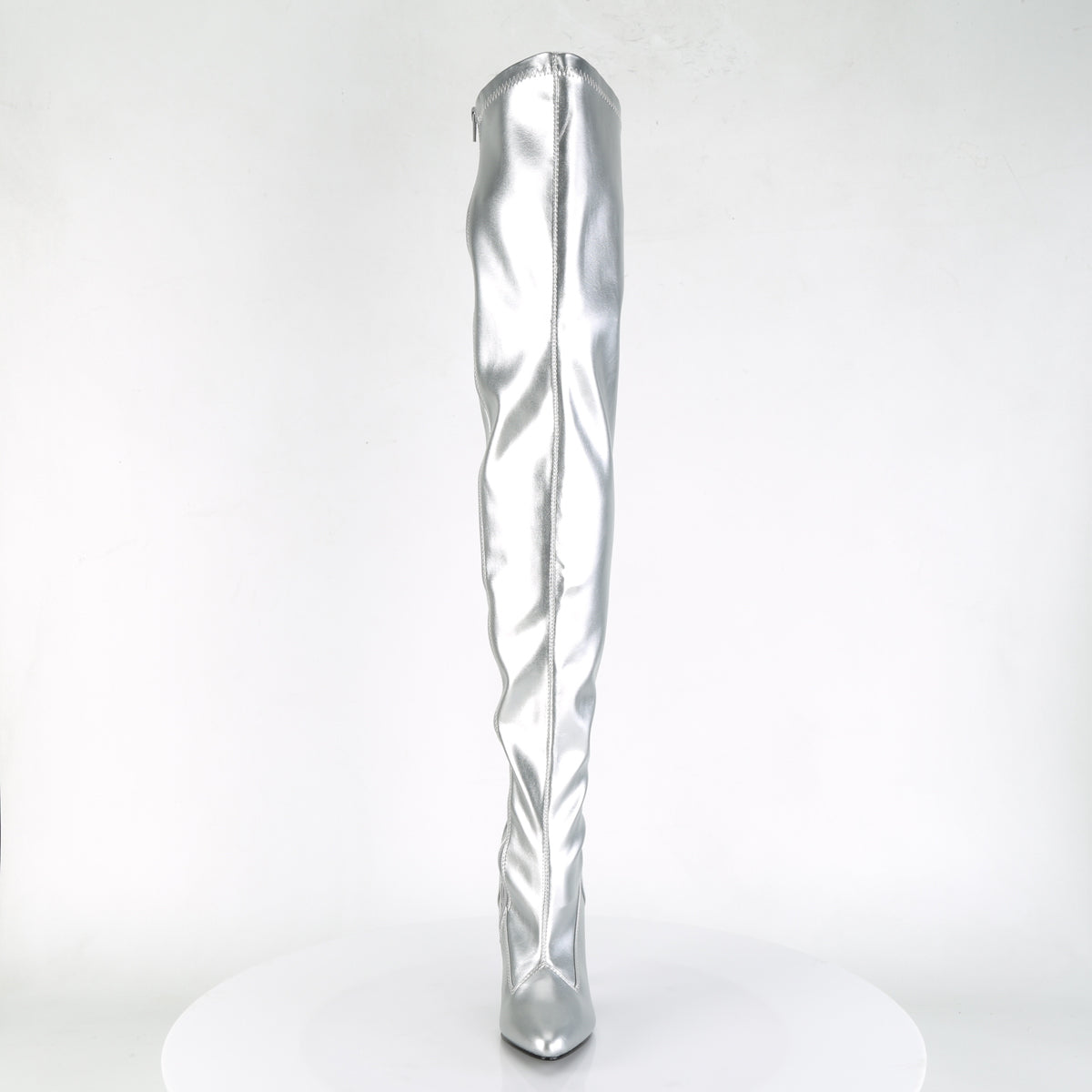 SEDUCE-3000 Pleaser Silver 5 Inch Provocative Thigh Boots