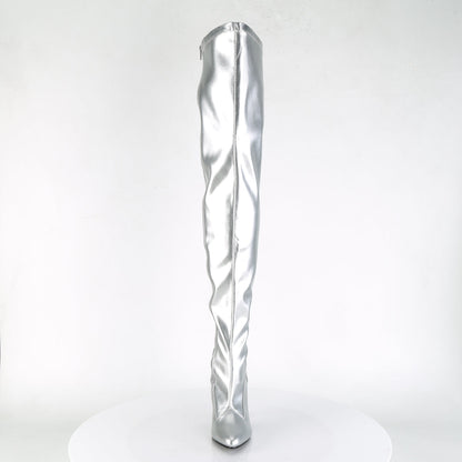 SEDUCE-3000 Pleaser Silver 5 Inch Provocative Thigh Boots