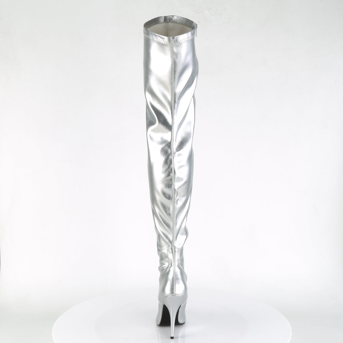 SEDUCE-3000 Pleaser Silver 5 Inch Provocative Thigh Boots