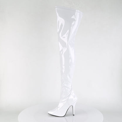 SEDUCE-3000 Pleasers 5 Inch Heel White Patent Fetish Footwear