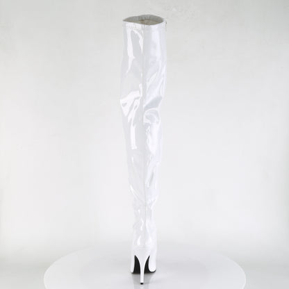 Pleaser SEDUCE-3000 White Thigh High Boots - 5 Inch Heels