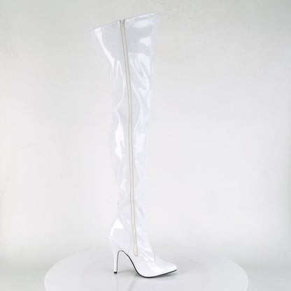 SEDUCE-3000 Pleasers 5 Inch Heel White Patent Fetish Footwear