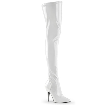 SEDUCE-3000 Pleasers 5 Inch Heel White Patent Fetish Footwear