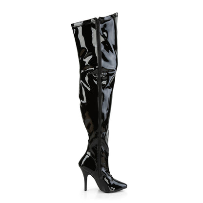 Pleaser Pink Label SEDUCE-3000WC Black Thigh High Boots - 5 Inch Heels