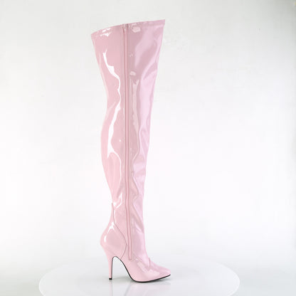 Pleaser Pink Label SEDUCE-3000WC Black Thigh High Boots - 5 Inch Heels