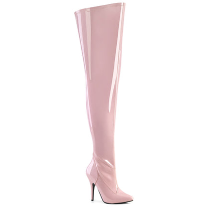 Pleaser Pink Label SEDUCE-3000WC Black Thigh High Boots - 5 Inch Heels