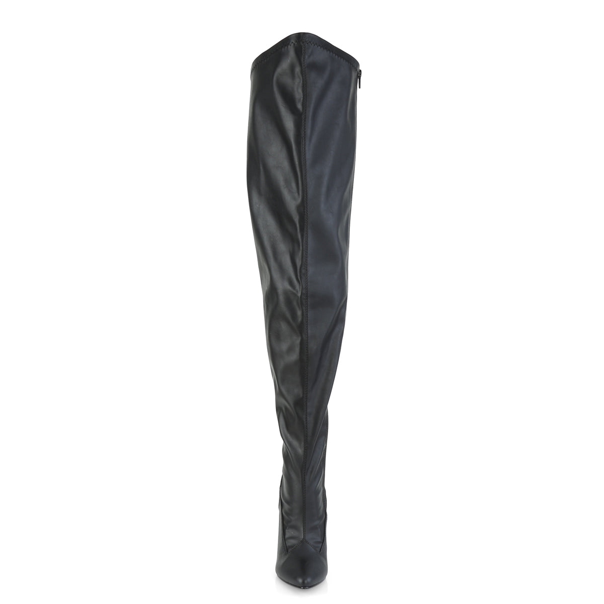 SEDUCE-3000WC Pleaser Pink Label Black Faux Leather 5 Inch Sexy Wide Thigh Boots