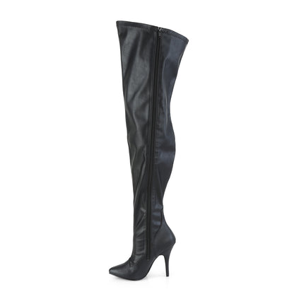Pleaser Pink Label SEDUCE-3000WC Black Thigh High Boots - 5 Inch Heels