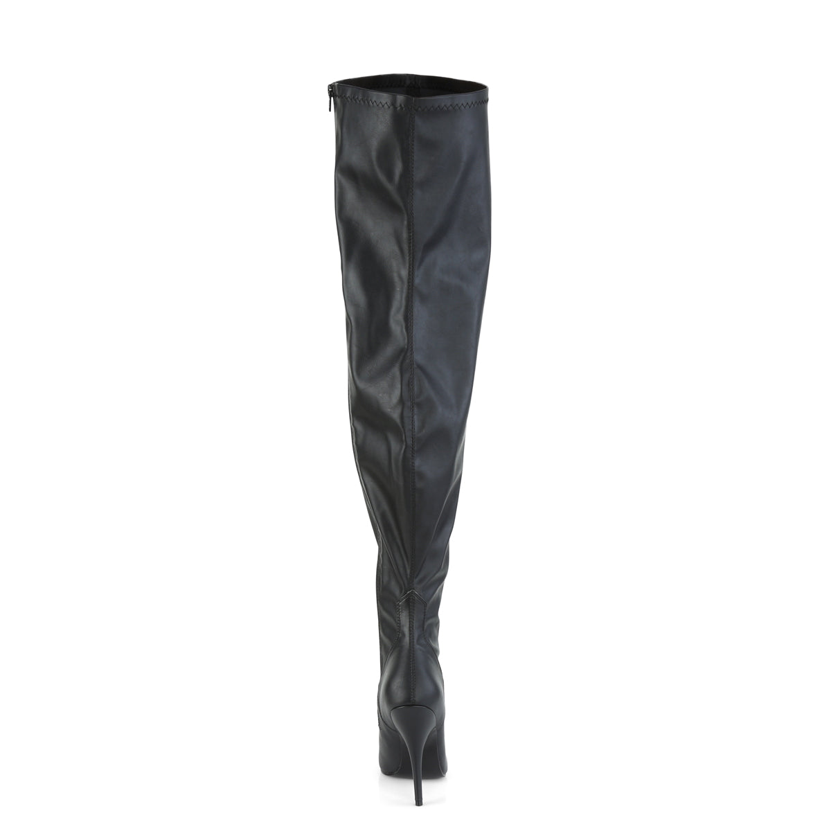 SEDUCE-3000WC Pleaser Pink Label Black Faux Leather 5 Inch Sexy Wide Thigh Boots