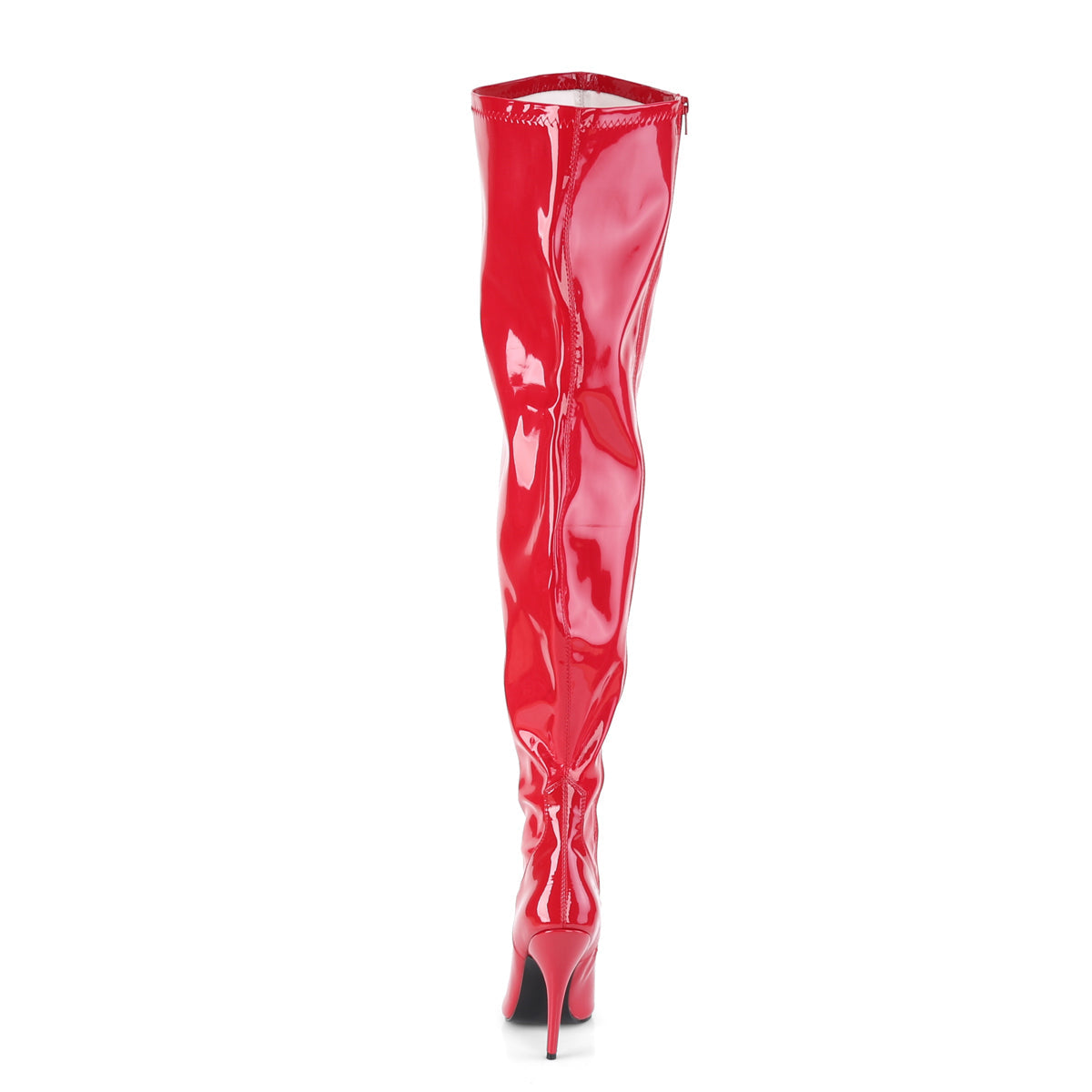SEDUCE-3000WC Pleaser Pink Label Red 5 Inch Fetish Wide Thigh Boots
