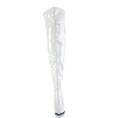 SEDUCE-3000WC Pleaser White 5 Inch Wide Ladies Thigh Boots