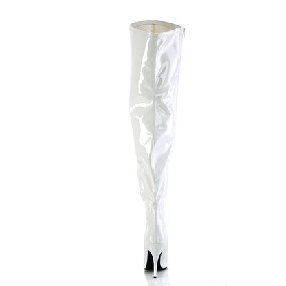 SEDUCE-3000WC Pleaser White 5 Inch Wide Ladies Thigh Boots