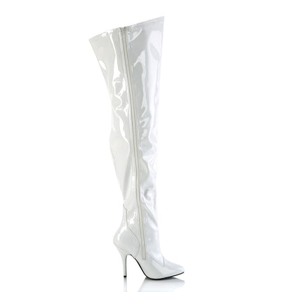 SEDUCE-3000WC Pleaser White 5 Inch Wide Ladies Thigh Boots