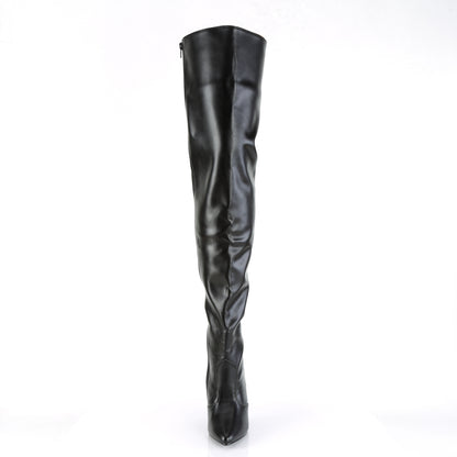 Pleaser SEDUCE-3010 Black Thigh High Boots - 5 Inch Heels