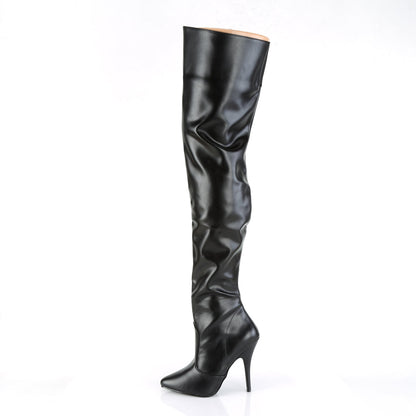 SEDUCE-3010 Pleasers Thigh Boots 5 Inch Heel Black Fetish Shoes