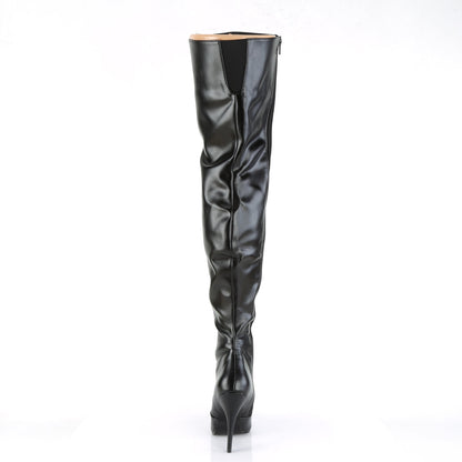 SEDUCE-3010 Pleasers Thigh Boots 5 Inch Heel Black Fetish Shoes
