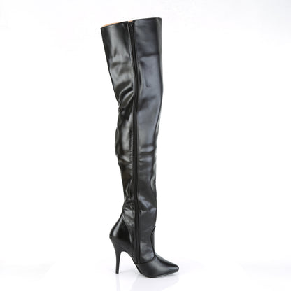 Pleaser SEDUCE-3010 Black Thigh High Boots - 5 Inch Heels