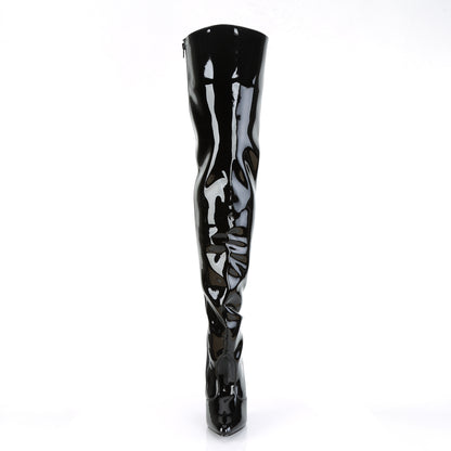 Pleaser SEDUCE-3010 Black Thigh High Boots - 5 Inch Heels