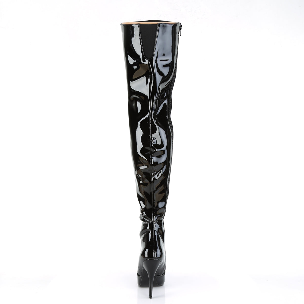 Pleaser SEDUCE-3010 Black Thigh High Boots - 5 Inch Heels
