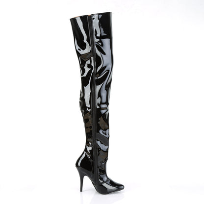 SEDUCE-3010 Thigh High Boots 5" Heel Black Patent Fetish Footwear