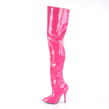 Pleaser SEDUCE-3010 Hot Pink Thigh High Boots - 5 Inch Heels