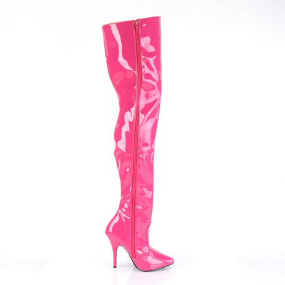 Pleaser SEDUCE-3010 Hot Pink Thigh High Boots - 5 Inch Heels