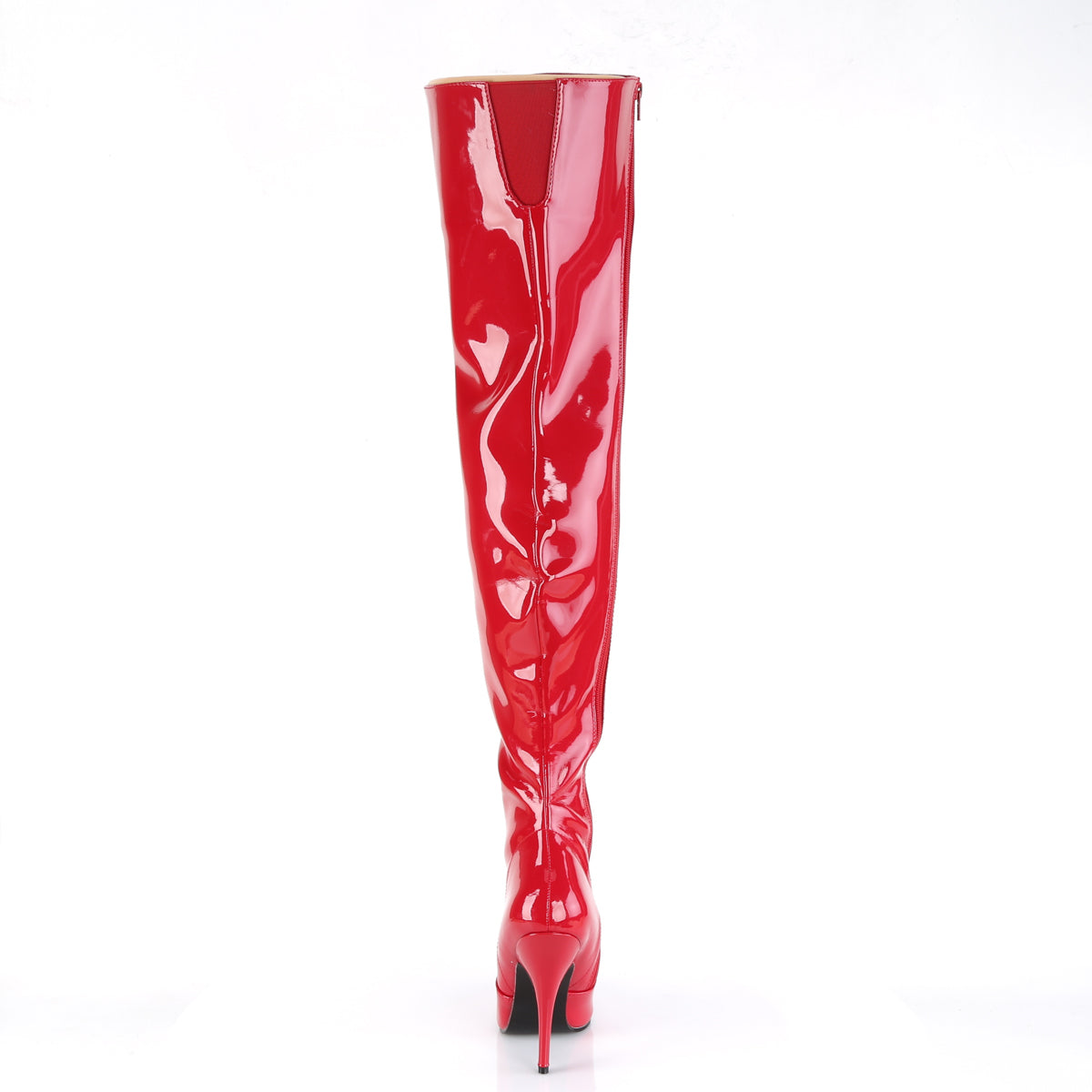 Pleaser SEDUCE-3010 Red Thigh High Boots - 5 Inch Heels