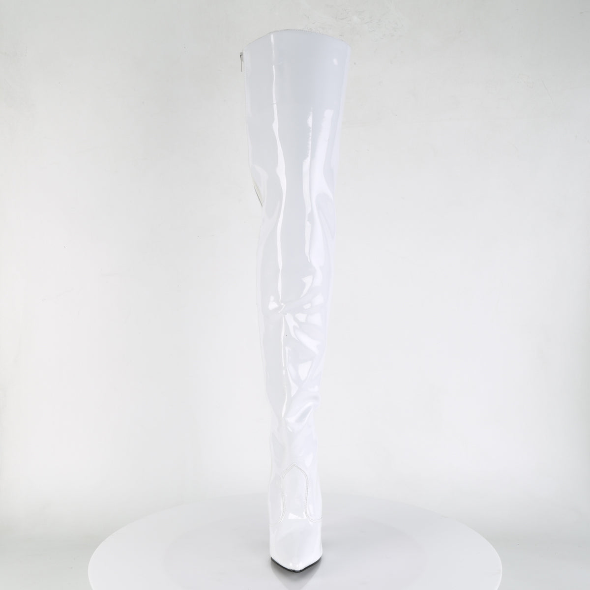 Pleaser SEDUCE-3010 White Thigh High Boots - 5 Inch Heels
