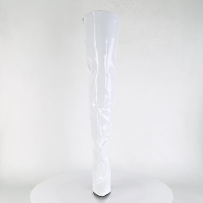 Pleaser SEDUCE-3010 White Thigh High Boots - 5 Inch Heels