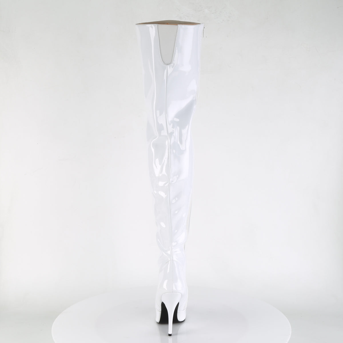 SEDUCE-3010 Thigh Boots 5 Inch Heel White Patent Fetish Thigh Boots