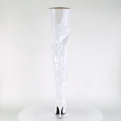 SEDUCE-3010 Thigh Boots 5 Inch Heel White Patent Fetish Thigh Boots