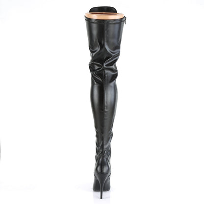 SEDUCE-3024 Pleasers Thigh Boots 5" Heel Black Fetish Thigh High Boots