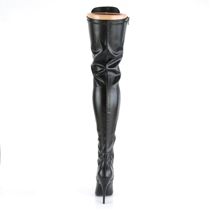 Pleaser SEDUCE-3024 Black Thigh High Boots - 5 Inch Heels