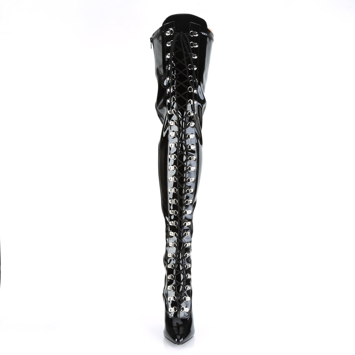 Pleaser SEDUCE-3024 Black Thigh High Boots - 5 Inch Heels