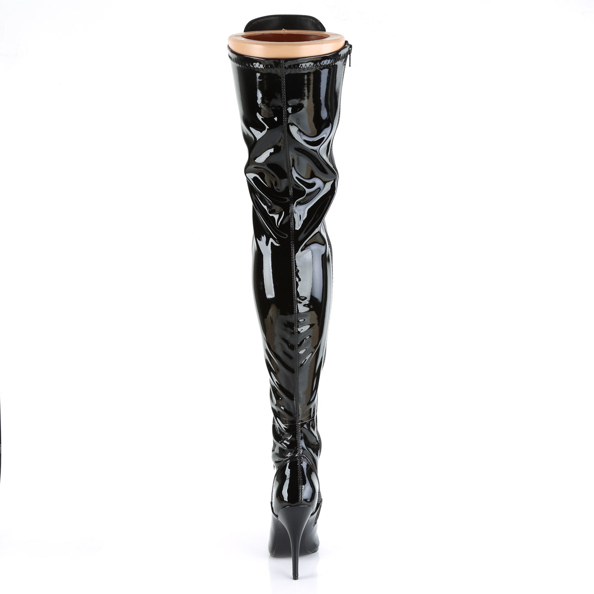 SEDUCE-3024 Thigh Boots 5" Heel Black Patent Fetish Thigh High Boots