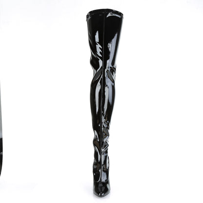 SEDUCE-3063 Thigh Boots 5" Heel Black Patent Fetish Thigh High Boots