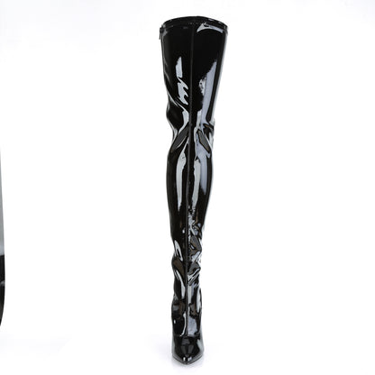 Pleaser SEDUCE-3063 Black Thigh High Boots - 5 Inch Heels
