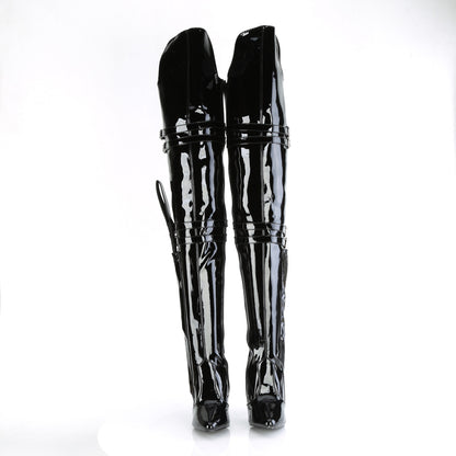 Pleaser SEDUCE-3080 Black Thigh High Boots - 5 Inch Heels