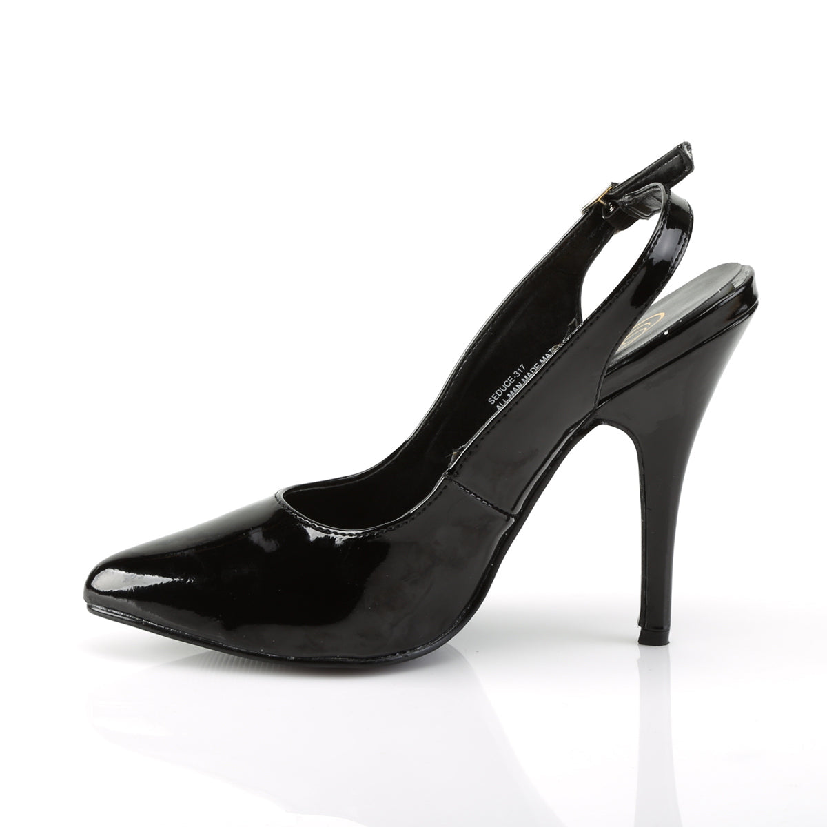 SEDUCE-317 Pleasers Shoe 5" Heel Black Patent Fetish Footwear