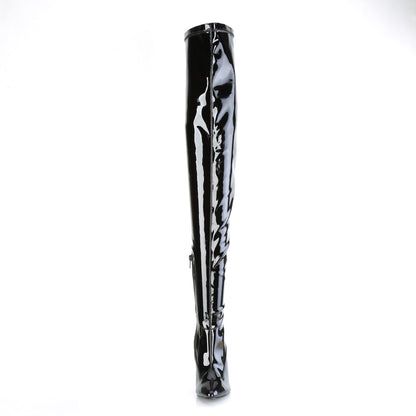 Pleaser SEDUCE-4000SLT Black Lace-Up Boots - 5 Inch Heels