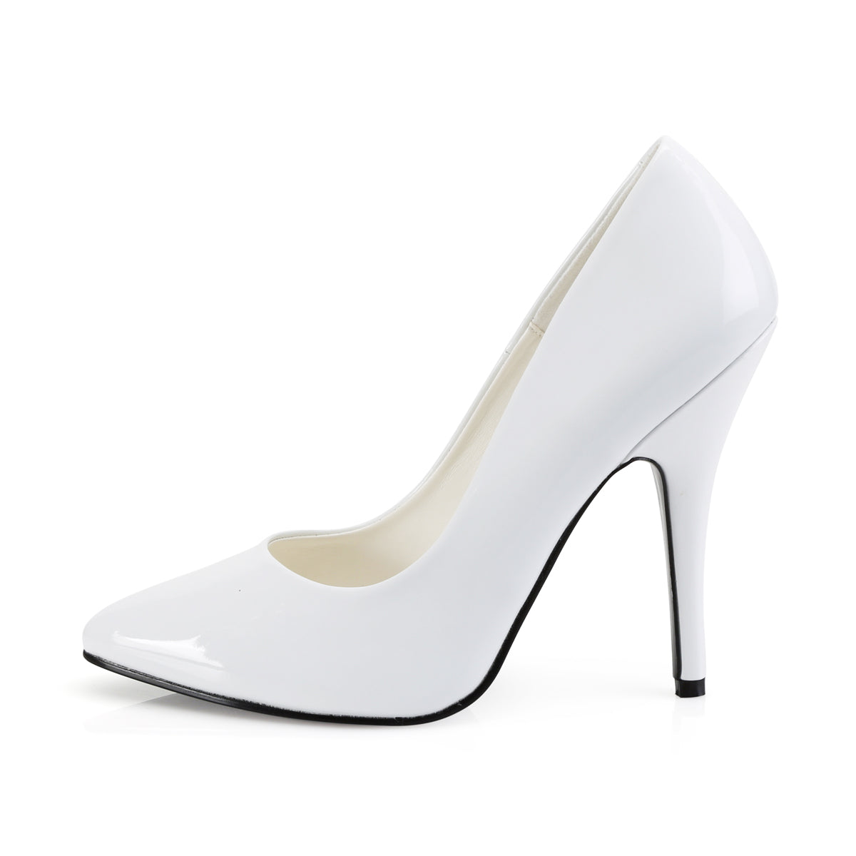 Pleaser SEDUCE-420 White Court Shoes - 5 Inch Heels