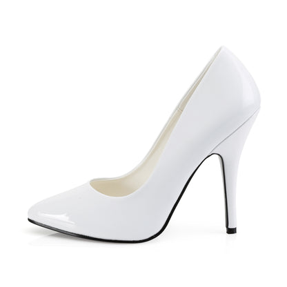 Pleaser SEDUCE-420 White Court Shoes - 5 Inch Heels