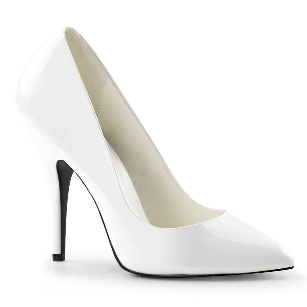 Pleaser SEDUCE-420 White Court Shoes - 5 Inch Heels