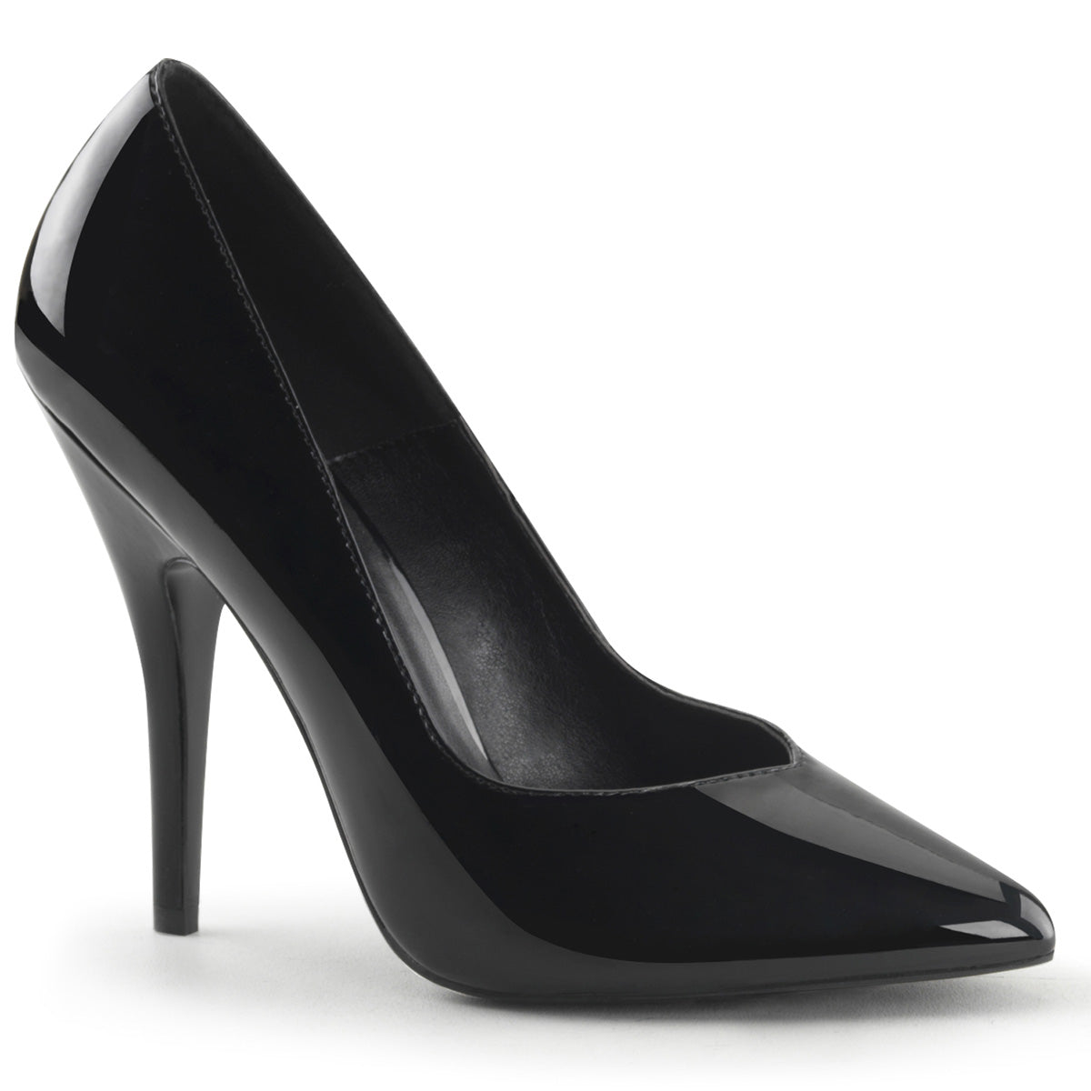 Pleaser SEDUCE-420V Black Court Shoes - 5 Inch Heels