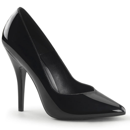 Pleaser SEDUCE-420V Black Court Shoes - 5 Inch Heels