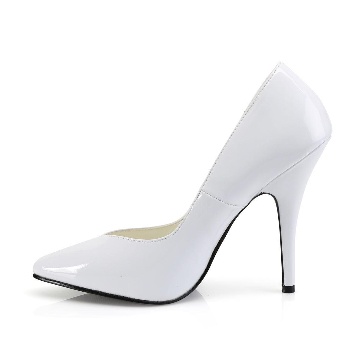 Pleaser SEDUCE-420V White Court Shoes - 5 Inch Heels