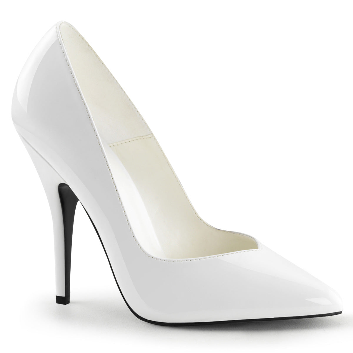 Pleaser SEDUCE-420V White Court Shoes - 5 Inch Heels