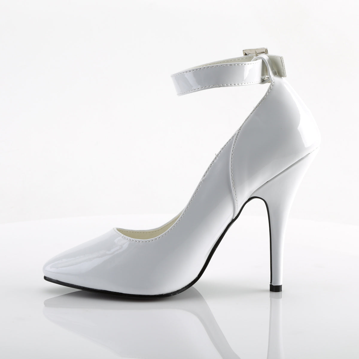 Pleaser SEDUCE-431 White Court Shoes - 5 Inch Heels