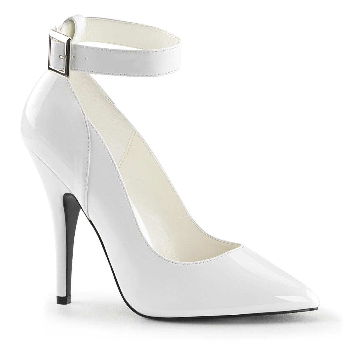 Pleaser SEDUCE-431 White Court Shoes - 5 Inch Heels