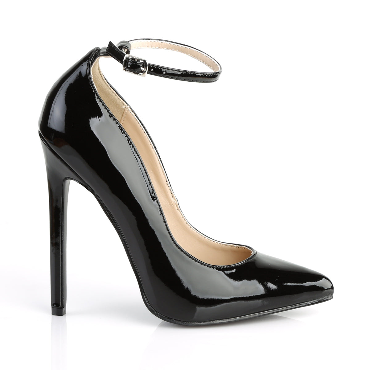 SEXY-23 Pleaser Black 5 Inch Bedroom Style Single Sole Shoes